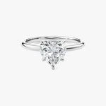 18K Solid Gold 1.00 CT Heart Cut Solitaire Lab Grown Diamond Engagement Ring - Side View | Riyanika Jewels