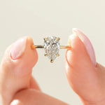 18K Solid Gold 1.00 CT Pear Cut Solitaire Natural Diamond Engagement Ring - Alternate Angle