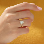 18K Solid Gold 2.00 CT Radiant Cut Natural Diamond Solitaire Engagement Ring - Alternate Angle