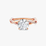 14K 1ct Lab Grown Diamond Round Cut Side Stone Engagement Ring