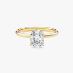 14K 2ct Natural Diamond Oval Cut Solitaire Engagement Ring