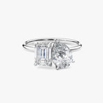 14K 2ct Lab Grown Diamond Pear Cut Toi et Moi Engagement Ring