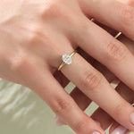 18K Solid Gold 1.00 CT Oval Cut Natural Diamond Hidden Halo Engagement Ring - View 6 | Riyanika Jewels