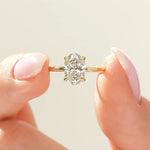 18K Solid Gold 2.00 CT Oval Cut Lab Grown Diamond Solitaire Engagement Ring - Close Up