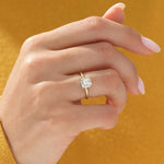 14K 1ct Natural Diamond Cushion Cut Solitaire Engagement Ring