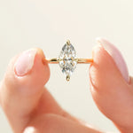 14K 1ct Lab Grown Diamond Marquise Cut Solitaire Engagement Ring