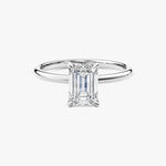 18K Solid Gold 1.00 CT Emerald Cut Lab Grown Diamond Solitaire Engagement Ring - Side View