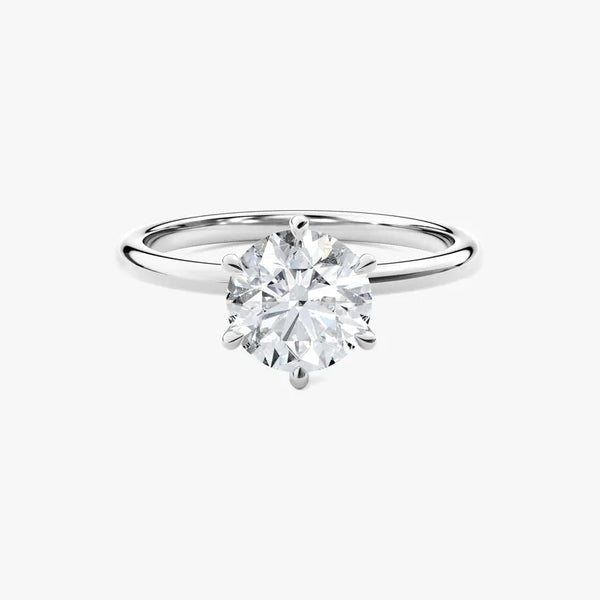 18K Solid Gold 2.00 CT Round Cut Natural Diamond Solitaire Engagement Ring - Side View | Riyanika Jewels