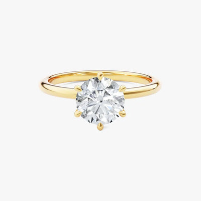 18K Solid Gold 2.00 CT Round Cut Natural Diamond Solitaire Engagement Ring | Riyanika Jewels