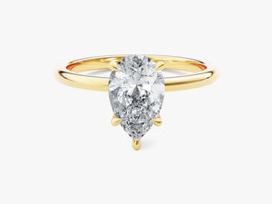 18K Solid Gold 2.00 CT Pear Cut Solitaire Lab Grown Diamond Engagement Ring | Riyanika Jewels