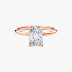 18K Solid Gold 1.00 CT Radiant Cut Lab Grown Diamond Solitaire Engagement Ring - Side View