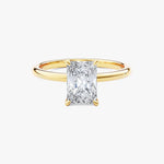 18K Solid Gold 1.00 CT Radiant Cut Lab Grown Diamond Solitaire Engagement Ring | Riyanika Jewels