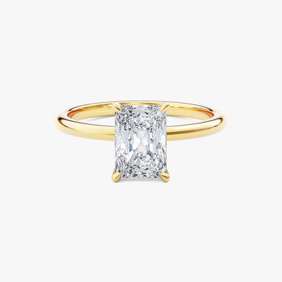 18K Solid Gold 2.00 CT Radiant Cut Lab Grown Diamond Solitaire Engagement Ring | Riyanika Jewels
