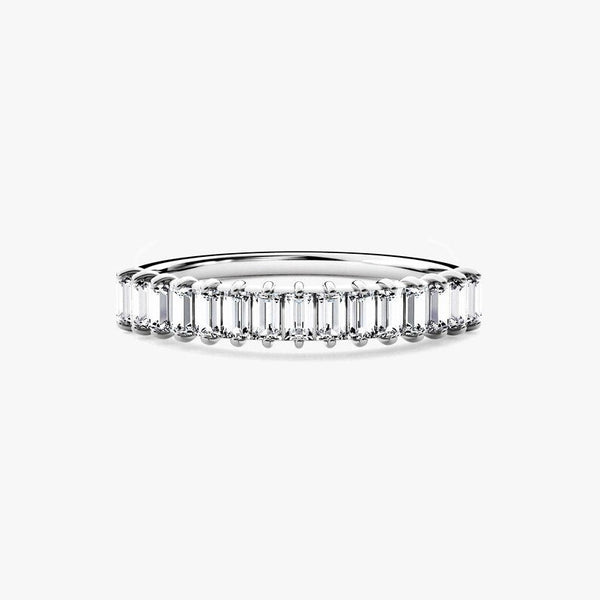 14K 1ct Natural Diamond Baguette Cut Eternity Wedding Band