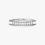 18K Solid Gold 2.00 CT Baguette Cut Half Eternity Natural Diamond Wedding Band - Side View