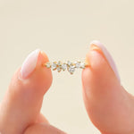 18K Solid Gold 1.00 CT Floating Cluster Natural Diamond Wedding Band - Close Up | Riyanika Jewels