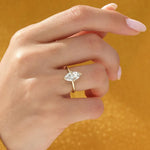 14K 2ct Natural Diamond Marquise Cut Solitaire Engagement Ring