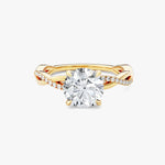 18K 1ct Lab Grown Diamond Round Cut Side Stone Engagement Ring