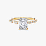 14K 1ct Lab Grown Diamond Radiant Cut Side Stone Engagement Ring