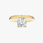 14K 2ct Natural Diamond Cushion Cut Knife Edge Engagement Ring