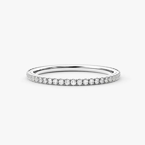 18K Solid Gold 2.00 CT 4-Prong Eternity Lab Grown Diamond Wedding Band - Side View | Riyanika Jewels