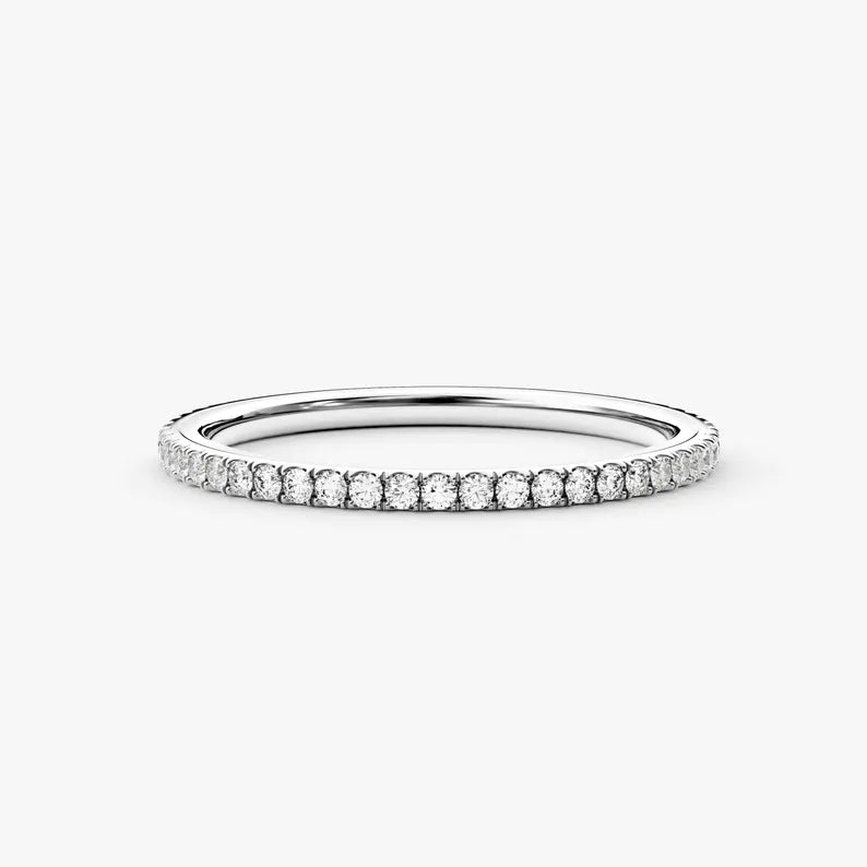 14K 1ct Natural Diamond Eternity Wedding Band