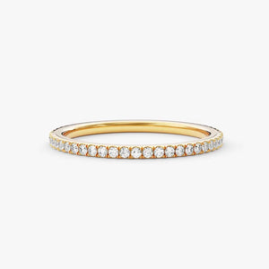 18K Solid Gold 1.00 CT 4-Prong Eternity Lab Grown Diamond Wedding Band | Riyanika Jewels