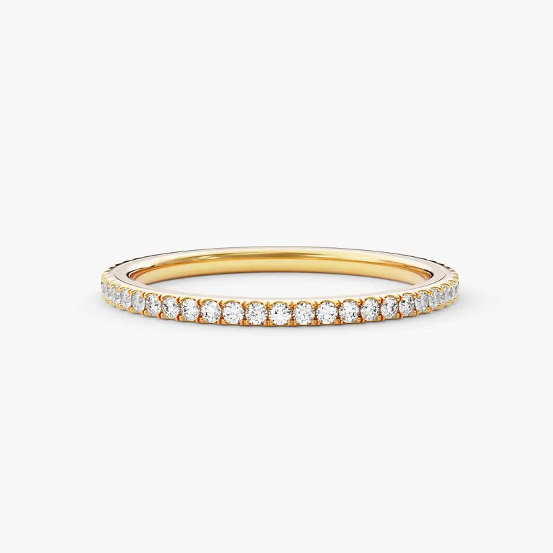 14K 1ct Natural Diamond Eternity Wedding Band