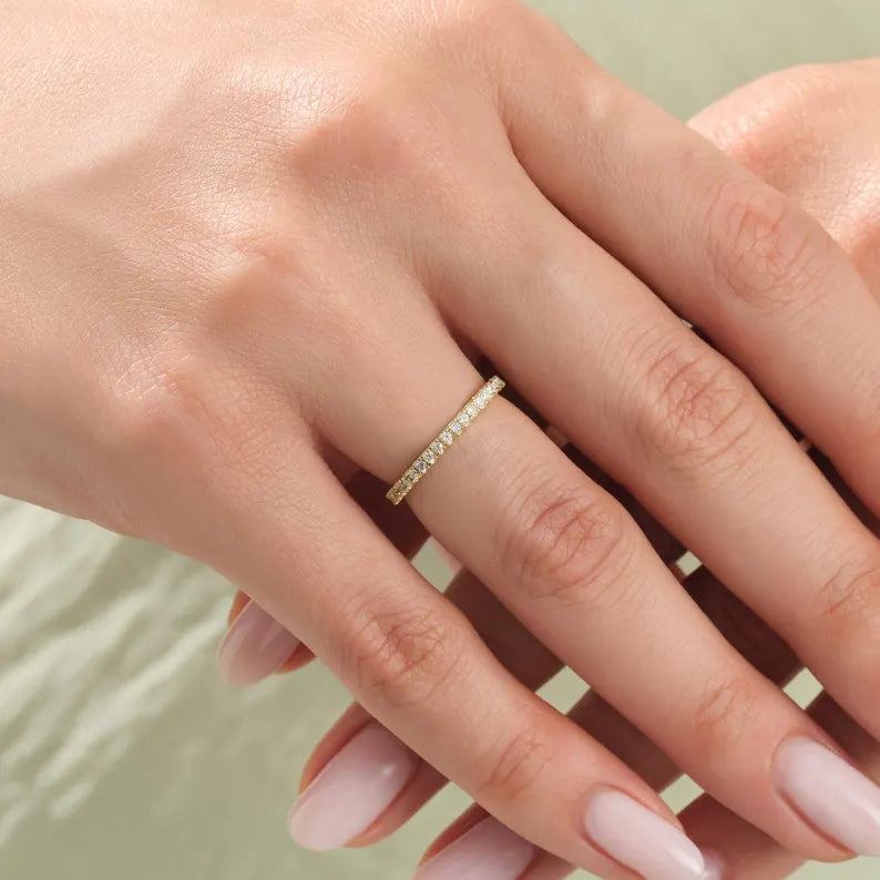 14K 1ct Lab Grown Diamond Eternity Wedding Band