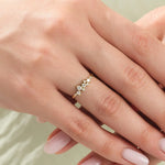 18K Solid Gold 1.00 CT Floating Cluster Lab Grown Diamond Wedding Band - Alternate Angle | Riyanika Jewels