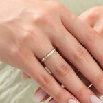 18K Solid Gold 1.00 CT Natural Diamond Flush Set Wedding Band - Close Up | Riyanika Jewels