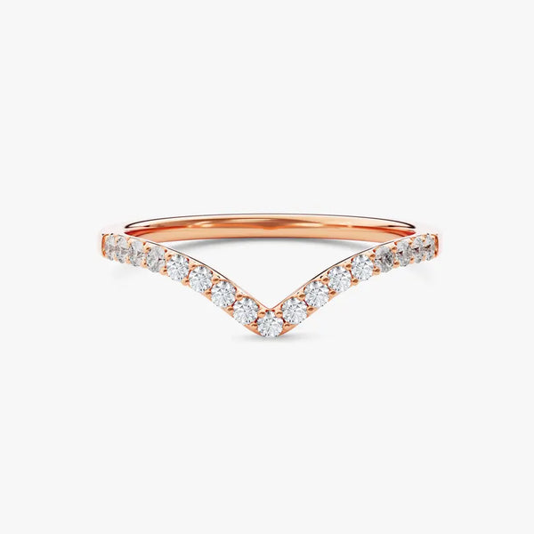 18K Solid Gold 2.00 CT Natural Diamond Alternating Curved Ring - Side View | Riyanika Jewels