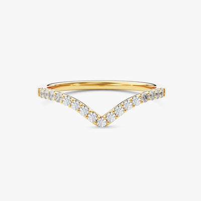 18K Solid Gold 2.00 CT Lab Grown Diamond Alternating Curved Ring | Riyanika Jewels