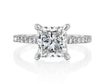 14K 2.5ct Natural Diamond Princess Cut Solitaire Engagement Ring