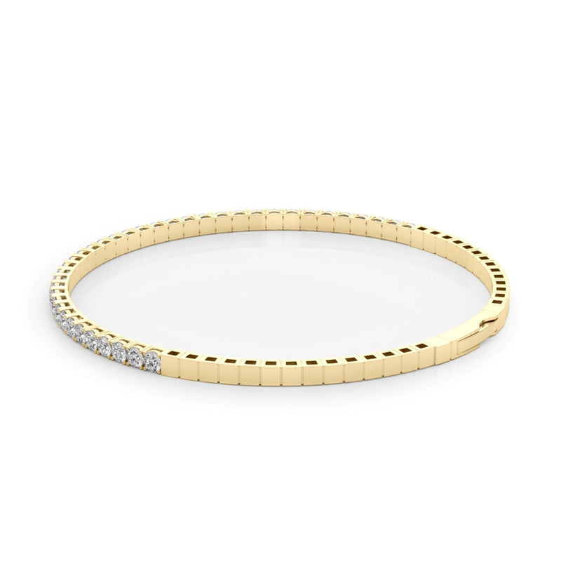 18K Solid Gold Lab Grown Diamond Flexi Bangle - View 6 | Riyanika Jewels