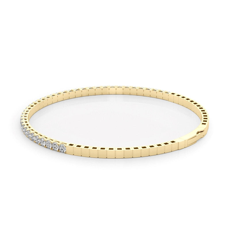 14K Solid Gold Lab Grown Diamond Flexi Bangle