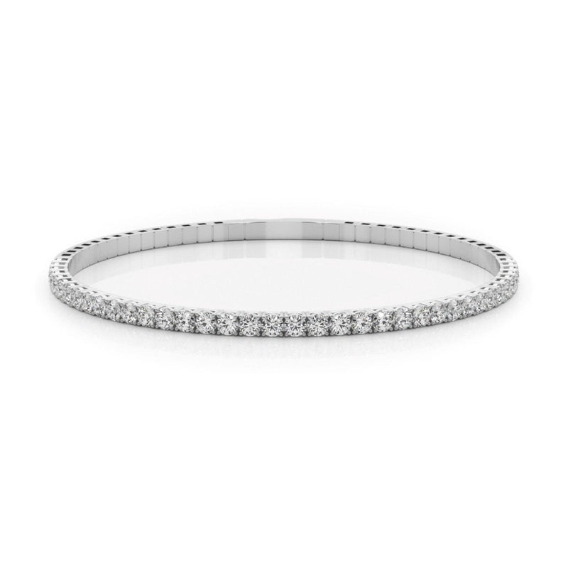 14K Solid Gold Natural Diamond Flexi Bangle