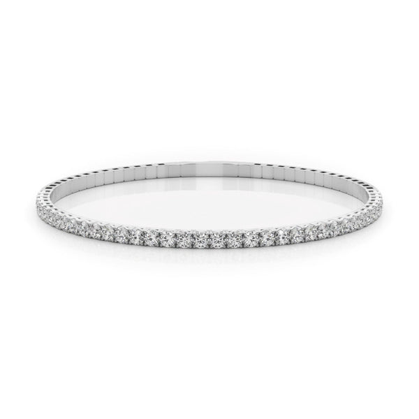 18K Solid Gold Natural Diamond Flexi Bangle - Side View | Riyanika Jewels
