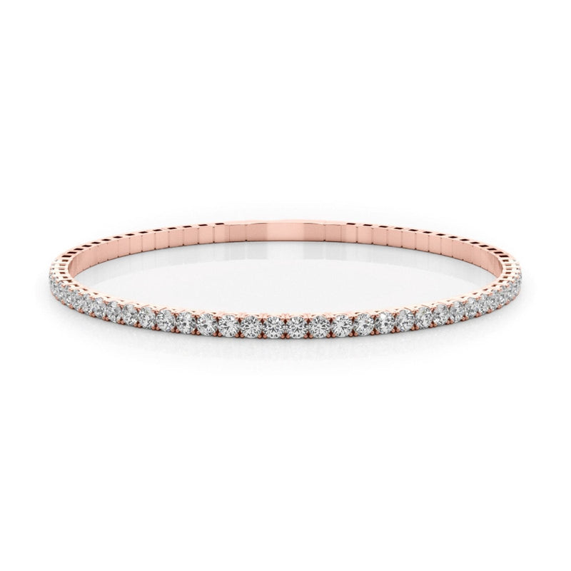 14K Solid Gold Natural Diamond Flexi Bangle