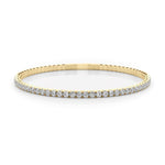 18K Solid Gold 1.00 CTW Natural Diamond Flexi Half Bangle – Stackable Jewelry