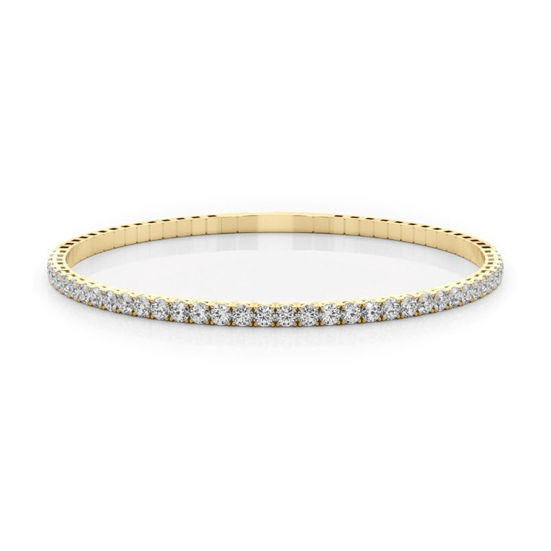 18K Solid Gold 1.00 CTW Natural Diamond Flexi Half Bangle – Stackable Jewelry