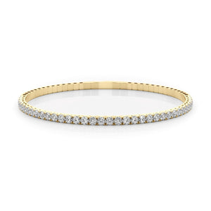 14K Solid Gold Lab Grown Diamond Flexi Bangle