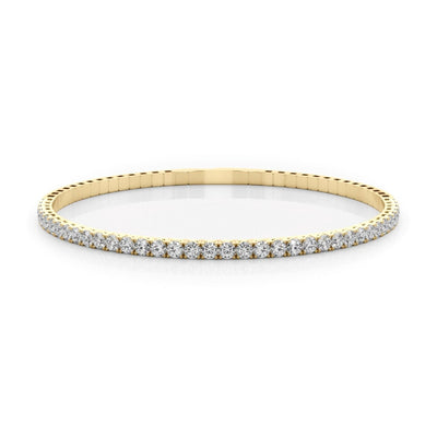 14K Solid Gold Lab Grown Diamond Flexi Bangle
