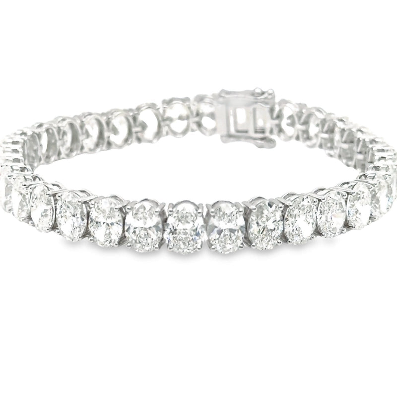 14K 7ct Lab Grown Diamond Oval Cut Tennis Bracelet