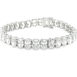 18K Solid Gold 7.00 CTW Oval Natural Diamond Tennis Bracelet - Detail | Riyanika Jewels