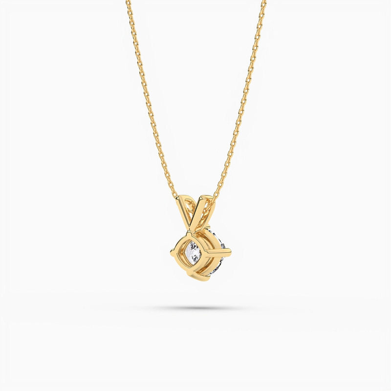 14K 2ct Natural Diamond Cushion Cut Solitaire Pendant
