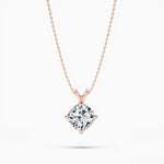 14K 2ct Lab Grown Diamond Cushion Cut Solitaire Pendant