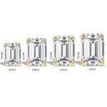 18K Solid Gold Natural Diamond Emerald Cut Solitaire Stud Earrings - View 7 | Riyanika Jewels