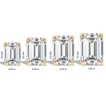 14K Natural Diamond Emerald Cut Solitaire Stud Earrings