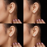 14K Lab Grown Diamond Emerald Cut Solitaire Stud Earrings